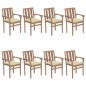 vidaXL Sedie da Giardino Impilabili con Cuscini 8 pz Massello di Teak vidaXL Sedie da Giardino Impilabili con Cuscini 8 pz Massello di Teak