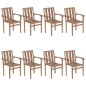 vidaXL Sedie da Giardino Impilabili con Cuscini 8 pz Massello di Teak vidaXL Sedie da Giardino Impilabili con Cuscini 8 pz Massello di Teak