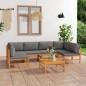 vidaXL Set Divani da Giardino 7pz Cuscini Grigi Legno Massello di Teak vidaXL Set Divani da Giardino 7pz Cuscini Grigi Legno Massello di Teak