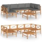 vidaXL Set Divani da Giardino 7pz Cuscini Grigi Legno Massello di Teak vidaXL Set Divani da Giardino 7pz Cuscini Grigi Legno Massello di Teak