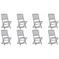 vidaXL Sedie da Giardino Pieghevoli 8 pz con Cuscini Massello Acacia vidaXL Sedie da Giardino Pieghevoli 8 pz con Cuscini Massello Acacia