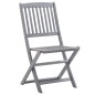 vidaXL Sedie da Giardino Pieghevoli 8 pz con Cuscini Massello Acacia vidaXL Sedie da Giardino Pieghevoli 8 pz con Cuscini Massello Acacia