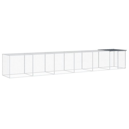 vidaXL Gabbia Polli con Tetto Antracite 603x98x90 cm Acciaio Zincato