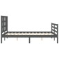 vidaXL Giroletto con Testiera Grigio 4FT6 Double in Legno Massello vidaXL Giroletto con Testiera Grigio 4FT6 Double in Legno Massello