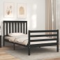 vidaXL Giroletto con Testiera Nero 100x200 cm in Legno Massello