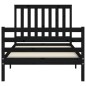 vidaXL Giroletto con Testiera Nero 100x200 cm in Legno Massello