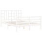 vidaXL Giroletto con Testiera Bianco 140x200 cm in Legno Massello vidaXL Giroletto con Testiera Bianco 140x200 cm in Legno Massello