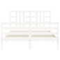 vidaXL Giroletto con Testiera Bianco 140x200 cm in Legno Massello vidaXL Giroletto con Testiera Bianco 140x200 cm in Legno Massello