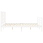 vidaXL Giroletto con Testiera Bianco 140x200 cm in Legno Massello vidaXL Giroletto con Testiera Bianco 140x200 cm in Legno Massello