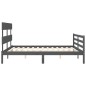 vidaXL Giroletto con Testiera Grigio 5FT King Size in Legno Massello vidaXL Giroletto con Testiera Grigio 5FT King Size in Legno Massello