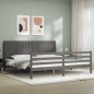 vidaXL Giroletto con Testiera Grigio 200x200 cm in Legno Massello vidaXL Giroletto con Testiera Grigio 200x200 cm in Legno Massello