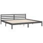 vidaXL Giroletto con Testiera Grigio 200x200 cm in Legno Massello vidaXL Giroletto con Testiera Grigio 200x200 cm in Legno Massello