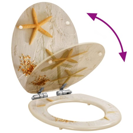 vidaXL Tavoletta WC Coperchio Chiusura Morbida MDF Stella Marina