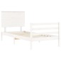 vidaXL Giroletto con Testiera Bianco 90x200 cm in Legno Massello vidaXL Giroletto con Testiera Bianco 90x200 cm in Legno Massello
