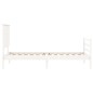 vidaXL Giroletto con Testiera Bianco 90x200 cm in Legno Massello vidaXL Giroletto con Testiera Bianco 90x200 cm in Legno Massello