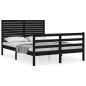 vidaXL Giroletto con Testiera Nero 140x190 cm in Legno Massello vidaXL Giroletto con Testiera Nero 140x190 cm in Legno Massello