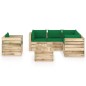 vidaXL Set Salotto da Giardino con Cuscini 8 pz Legno Impregnato Verde