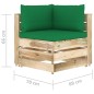 vidaXL Set Salotto da Giardino con Cuscini 8 pz Legno Impregnato Verde