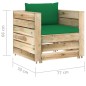 vidaXL Set Salotto da Giardino con Cuscini 8 pz Legno Impregnato Verde