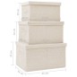 vidaXL Scatole Portaoggetti Impilabili Set 3pz in Tessuto Crema vidaXL Scatole Portaoggetti Impilabili Set 3pz in Tessuto Crema