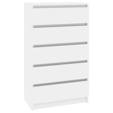vidaXL Cassettiera Bianco Lucido 60x36x103 cm in Legno Multistrato