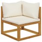 vidaXL Set Divani da Giardino 4 pz con Cuscini Crema in Legno Acacia vidaXL Set Divani da Giardino 4 pz con Cuscini Crema in Legno Acacia