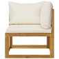 vidaXL Set Divani da Giardino 4 pz con Cuscini Crema in Legno Acacia vidaXL Set Divani da Giardino 4 pz con Cuscini Crema in Legno Acacia