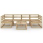 vidaXL Set Divani da Giardino 7 pz in Legno di Pino Impregnato Verde