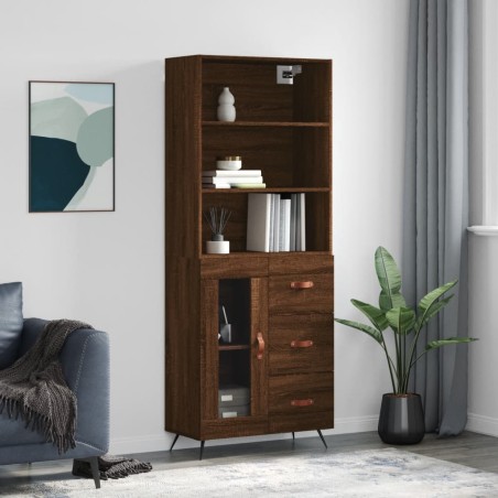 vidaXL Credenza Rovere Marrone 69,5x34x180 cm in Legno Multistrato