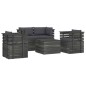 vidaXL Set Divani da Giardino su Pallet 5 pz con Cuscini Massello Pino