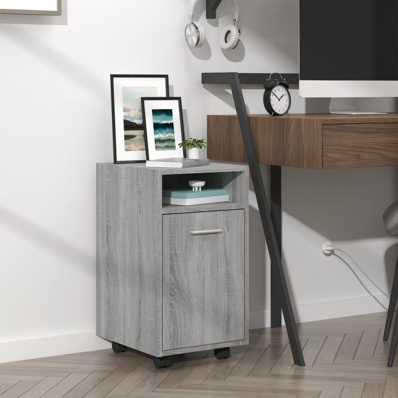 Mobiletto con Ruote Grigio Sonoma 33x38x60 cm Legno Multistrato Mobiletto con Ruote Grigio Sonoma 33x38x60 cm Legno Multistrato