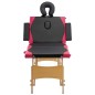 Lettino Massaggio Pieghevole a 4 Sezioni Legno Nero e Rosa Lettino Massaggio Pieghevole a 4 Sezioni Legno Nero e Rosa