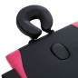Lettino Massaggio Pieghevole a 4 Sezioni Legno Nero e Rosa Lettino Massaggio Pieghevole a 4 Sezioni Legno Nero e Rosa