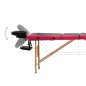 Lettino Massaggio Pieghevole a 4 Sezioni Legno Nero e Rosa Lettino Massaggio Pieghevole a 4 Sezioni Legno Nero e Rosa