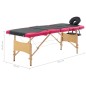 Lettino Massaggio Pieghevole a 4 Sezioni Legno Nero e Rosa Lettino Massaggio Pieghevole a 4 Sezioni Legno Nero e Rosa