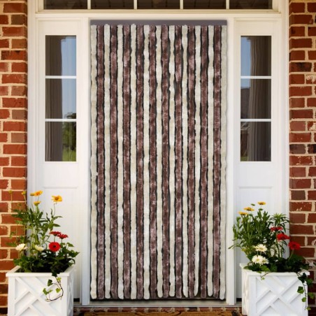 vidaXL Zanzariera Beige e Marrone Chiaro 90x220cm Ciniglia