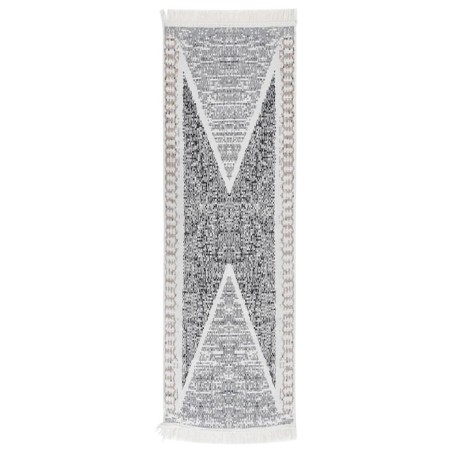 vidaXL Tappeto Nero e Grigio 80x300 cm in Cotone