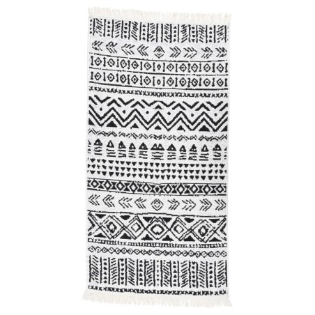 vidaXL Tappeto Nero e Bianco 80x150 cm in Cotone