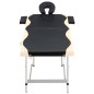 Lettino Massaggio Pieghevole 2 Zone in Alluminio Nero e Beige Lettino Massaggio Pieghevole 2 Zone in Alluminio Nero e Beige