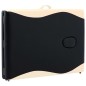 Lettino Massaggio Pieghevole 2 Zone in Alluminio Nero e Beige Lettino Massaggio Pieghevole 2 Zone in Alluminio Nero e Beige
