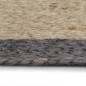 vidaXL Tappeto Lavorato a Mano in Juta con Bordo Grigio Scuro 210 cm vidaXL Tappeto Lavorato a Mano in Juta con Bordo Grigio Scuro 210 cm