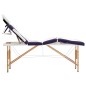 Lettino da Massaggio a 4 Sezioni in Legno Bianco e Viola Lettino da Massaggio a 4 Sezioni in Legno Bianco e Viola