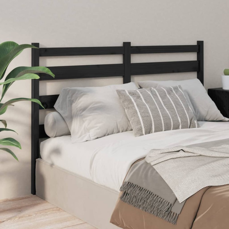 Testiera per Letto Nera 156x4x100 cm in Legno Massello di Pino Testiera per Letto Nera 156x4x100 cm in Legno Massello di Pino