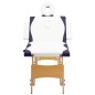 Lettino da Massaggio a 4 Sezioni in Legno Bianco e Viola Lettino da Massaggio a 4 Sezioni in Legno Bianco e Viola