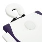Lettino da Massaggio a 4 Sezioni in Legno Bianco e Viola Lettino da Massaggio a 4 Sezioni in Legno Bianco e Viola