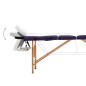Lettino da Massaggio a 4 Sezioni in Legno Bianco e Viola Lettino da Massaggio a 4 Sezioni in Legno Bianco e Viola