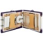 Lettino da Massaggio a 4 Sezioni in Legno Bianco e Viola Lettino da Massaggio a 4 Sezioni in Legno Bianco e Viola