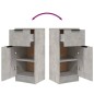 vidaXL Credenze 2 pz Grigio Cemento 30x30x70 cm in Legno Multistrato vidaXL Credenze 2 pz Grigio Cemento 30x30x70 cm in Legno Multistrato
