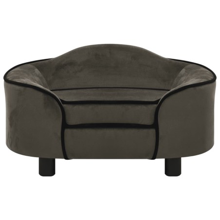 vidaXL Divano per Cani Grigio Scuro 67x47x36 cm in Peluche