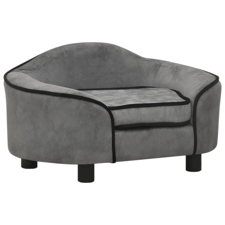 vidaXL Divano per Cani Grigio 67x47x36 cm in Peluche